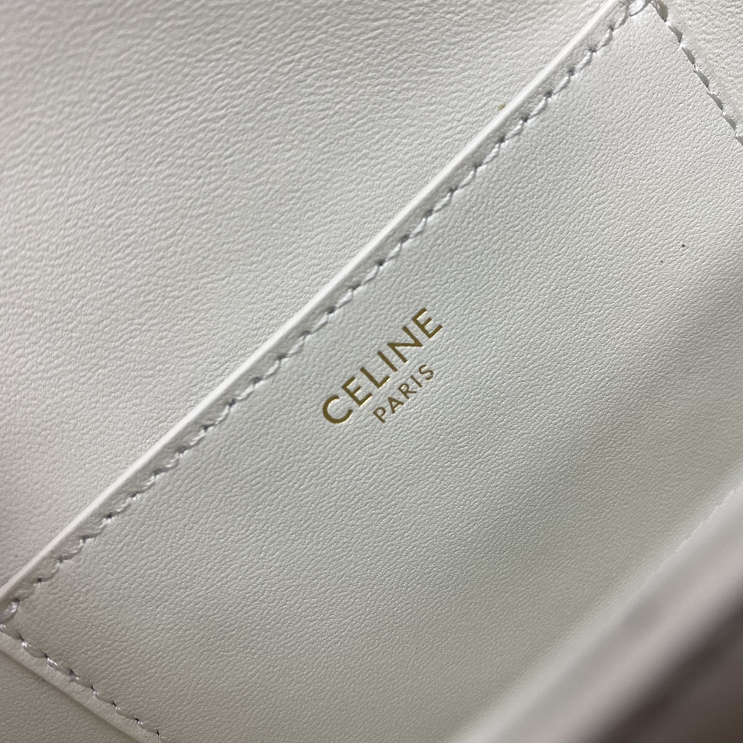 Celine Clutch On Strap Tabou In Smooth Calfskin White 101593